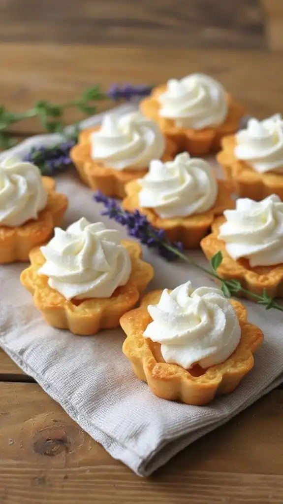 lavender buttercream pastry horns