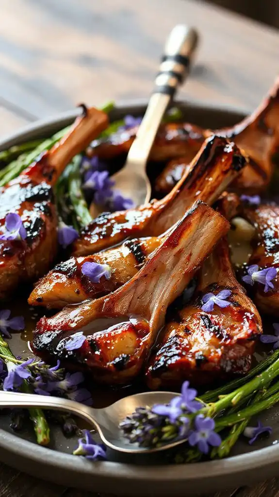 lavender infused barbecue lamb chops