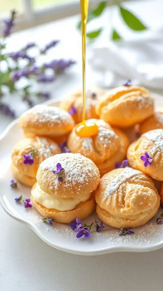 lavender infused honey cream puffs