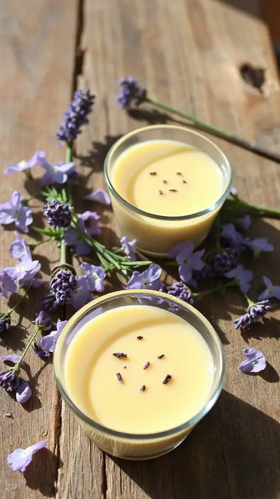 lavender infused honey custard dessert