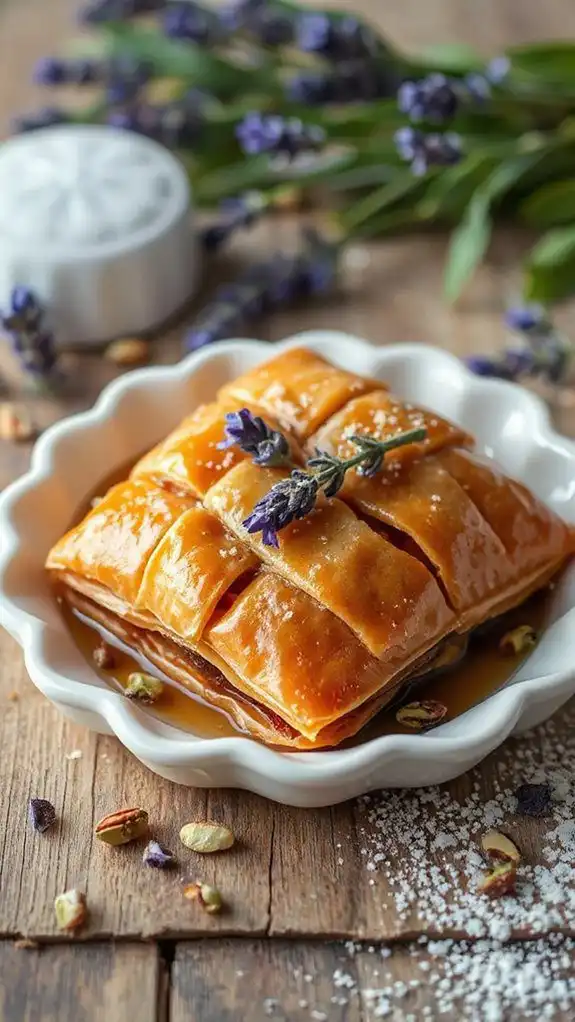 lavender infused honey dessert