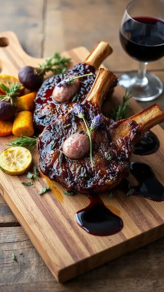 lavender infused honey lamb chops