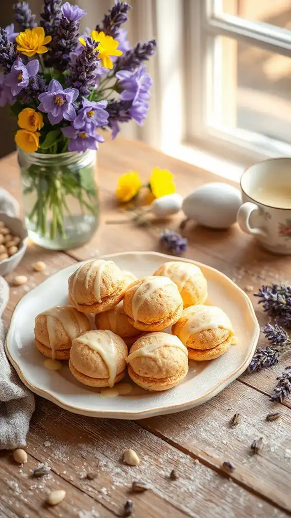 lavender infused honey macaroons