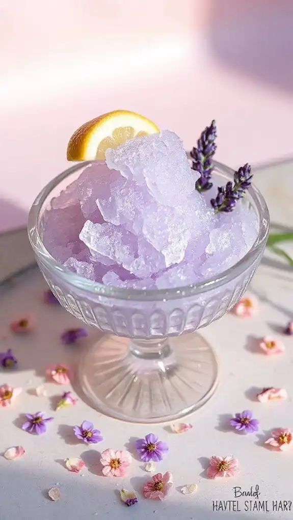 lavender infused icy dessert