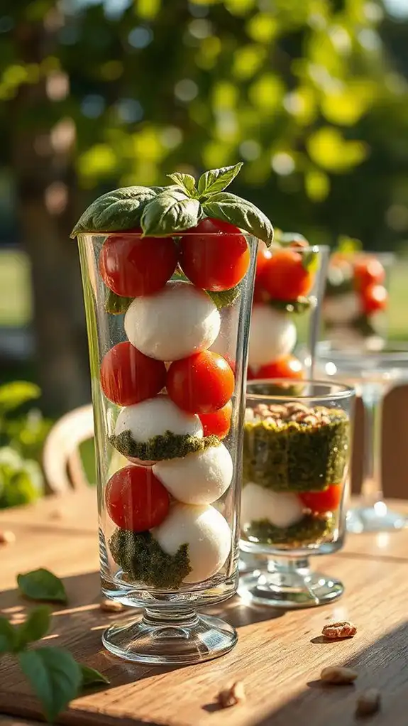 layered basil tomato goodness