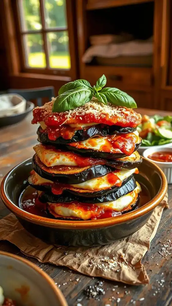 layered eggplant parmesan dish