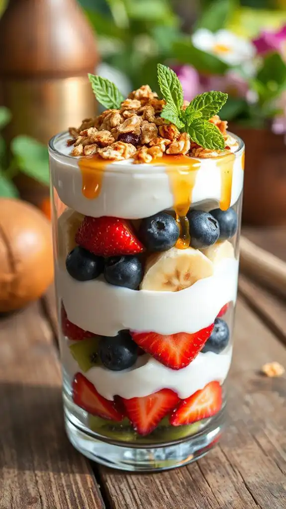 layered fruit yogurt dessert