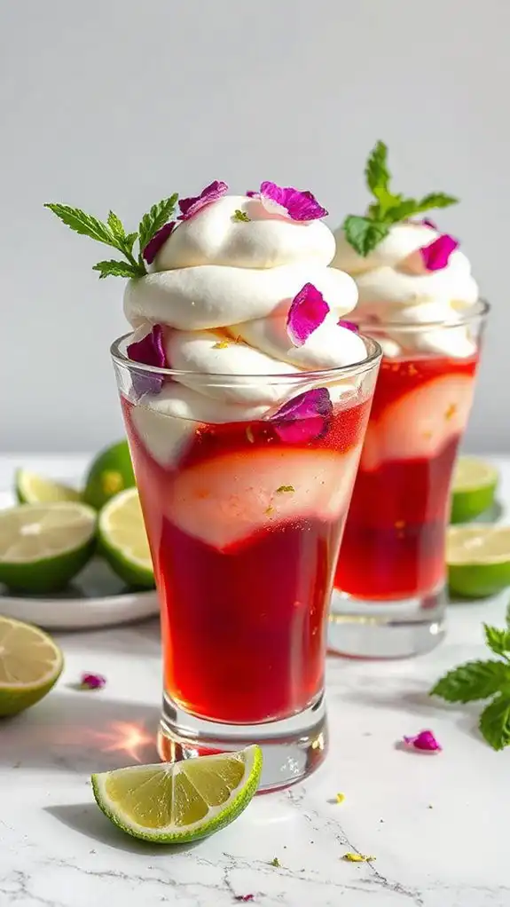 layered hibiscus lime dessert