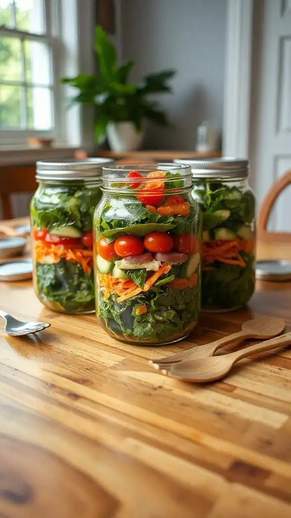 layered salad in jar