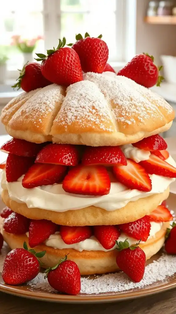 layered strawberry shortcake pastry