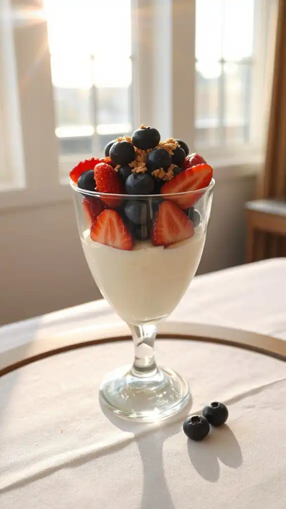 layered yogurt and fruit