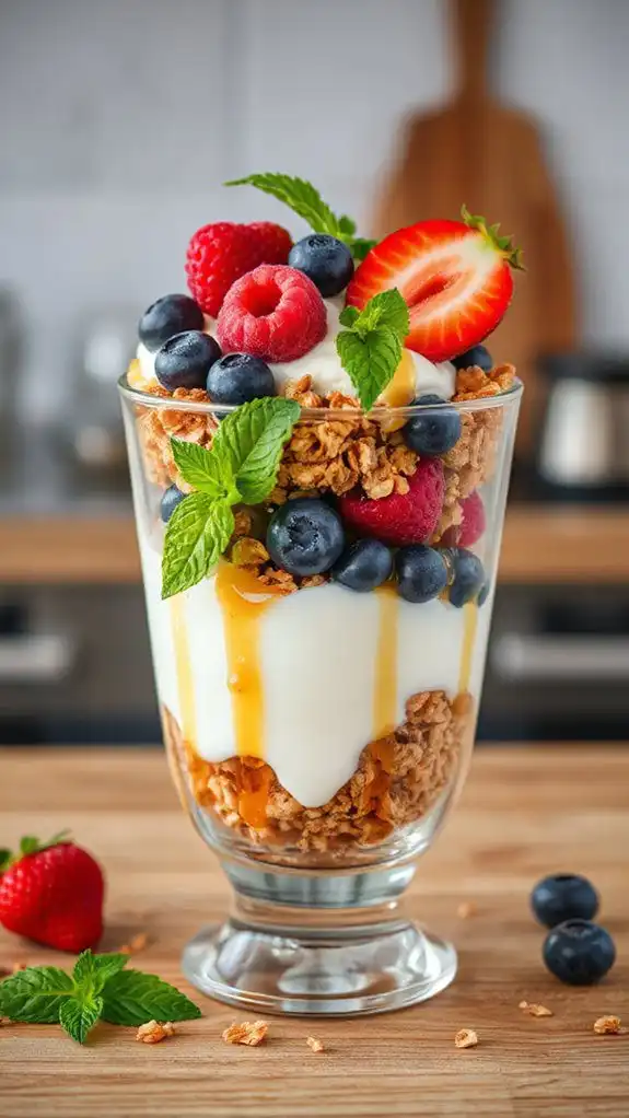 layered yogurt and fruit