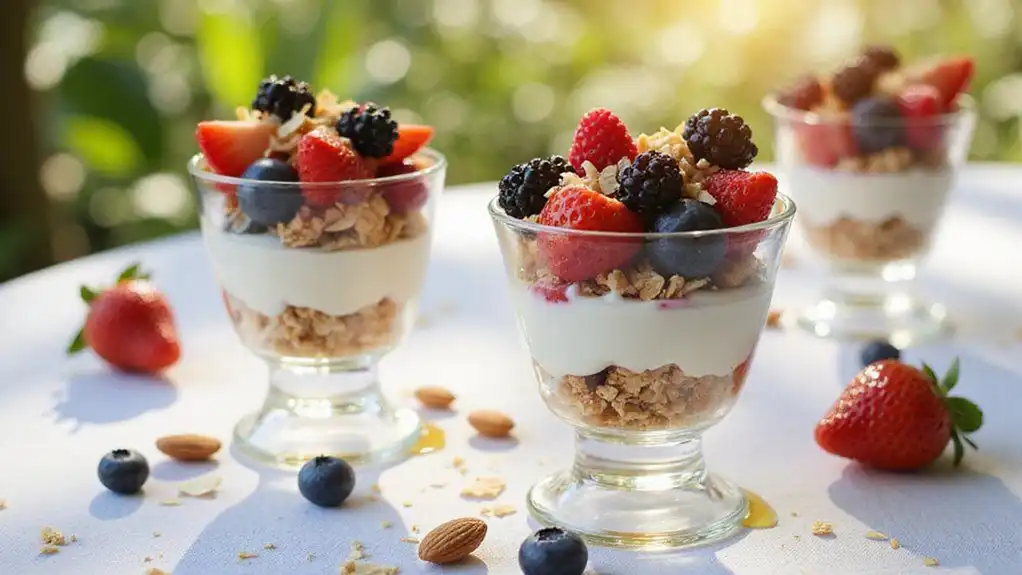 layered yogurt with granola layered yogurt with granola