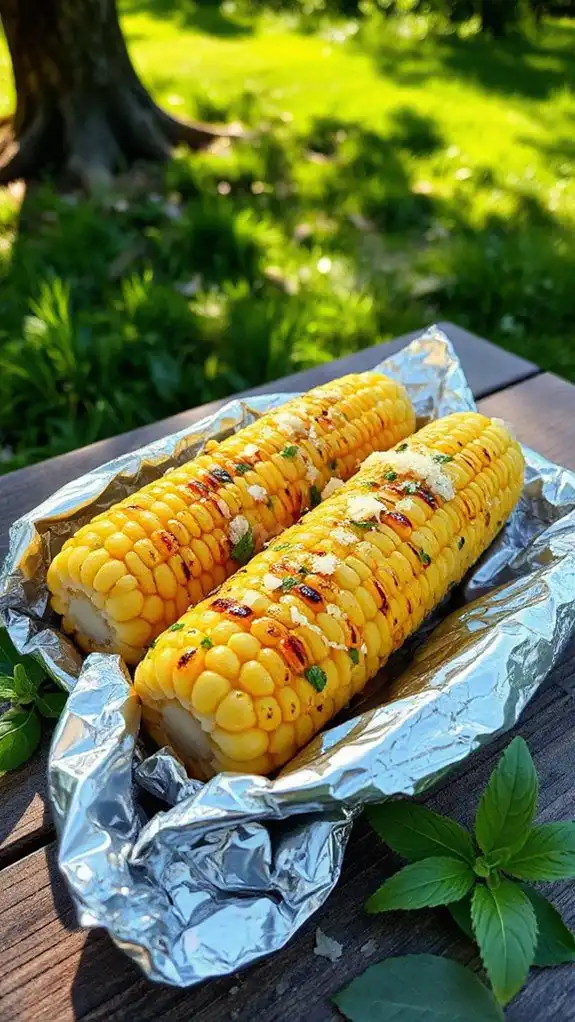 lemon balm infused grilled corn