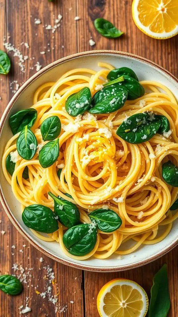 lemon butter pasta spinach