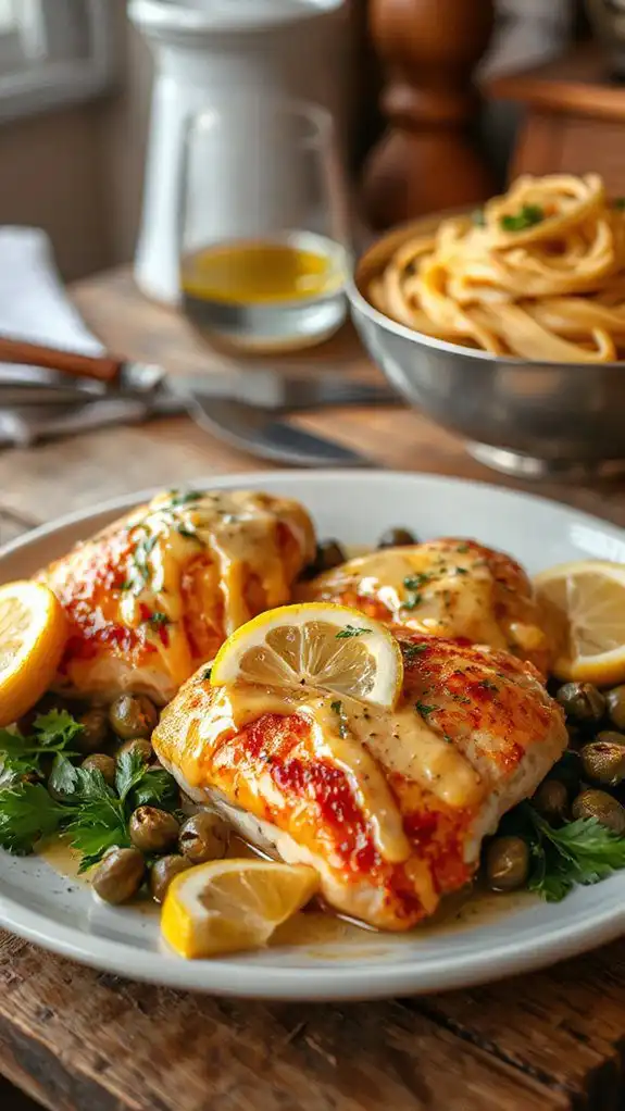 lemon caper chicken dish