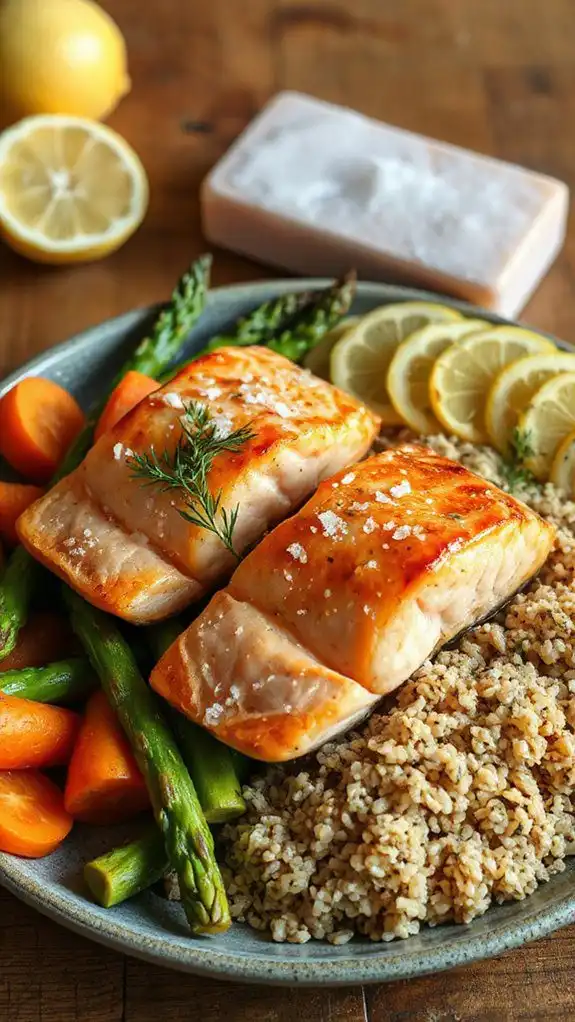 lemon dill seasoned salmon fillets