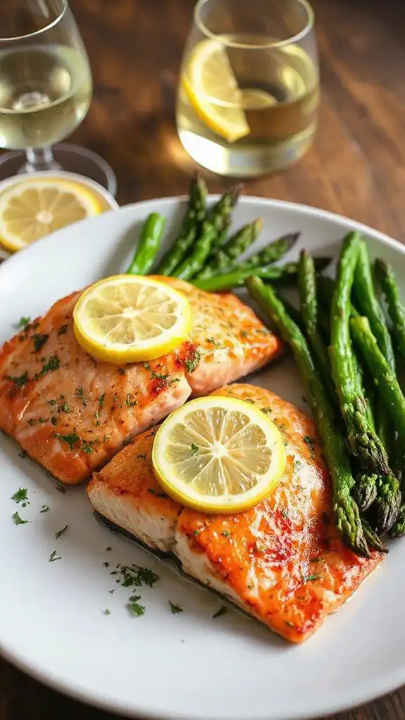lemon flavored baked salmon dish