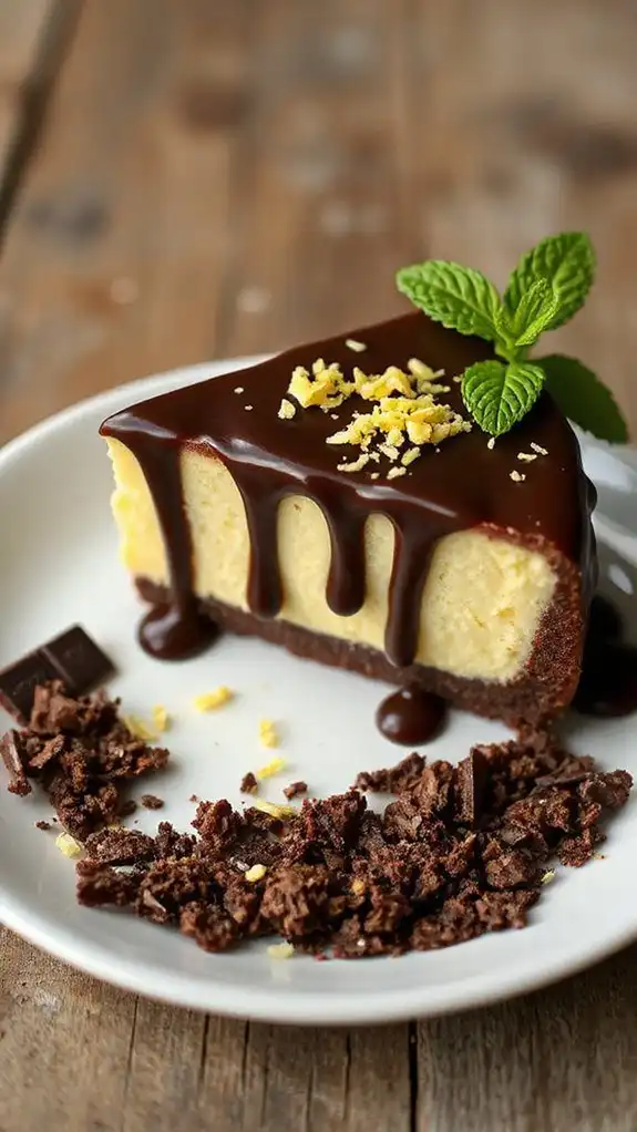 lemon flavored chocolate cheesecake dessert lemon flavored chocolate cheesecake dessert