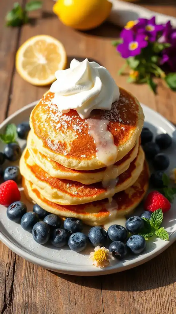 lemon flavored fluffy pancakes