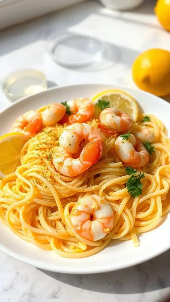 lemon garlic butter shrimp pasta