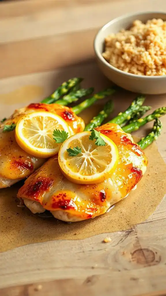 lemon garlic chicken asparagus dish