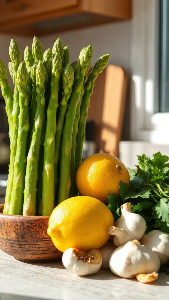lemon garlic flavored asparagus dish lemon garlic flavored asparagus dish