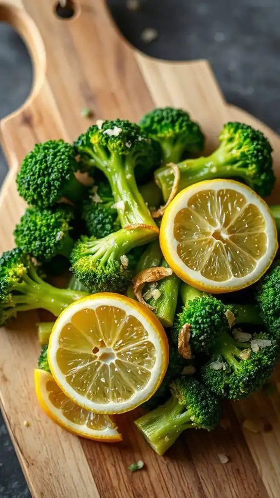 lemon garlic flavored broccoli