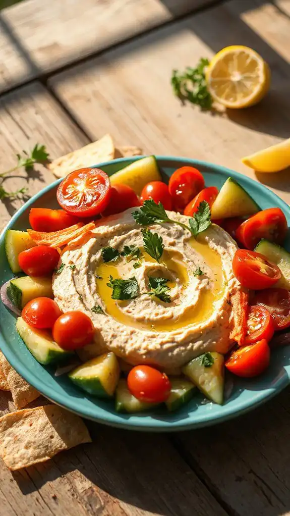 lemon garlic hummus bowl