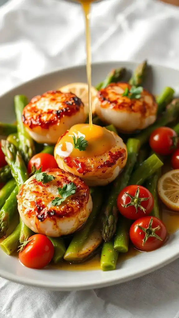 lemon garlic scallops dish