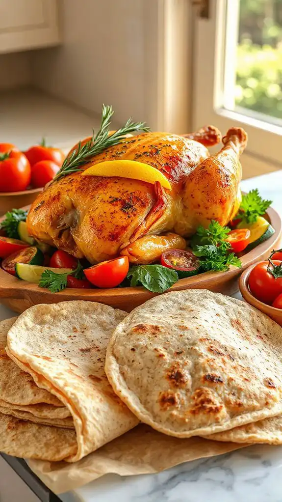 lemon herb chicken wraps