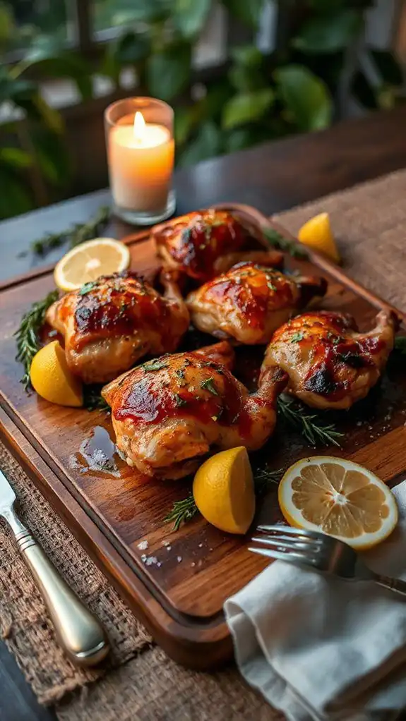 lemon herb roasted thighs