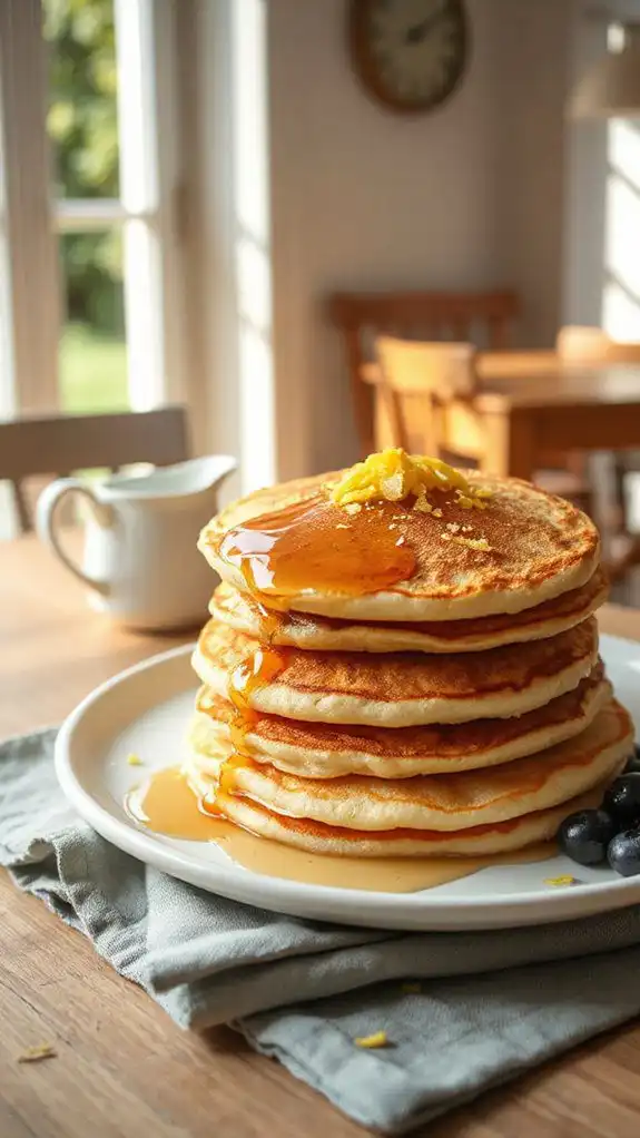 lemon infused fluffy pancakes