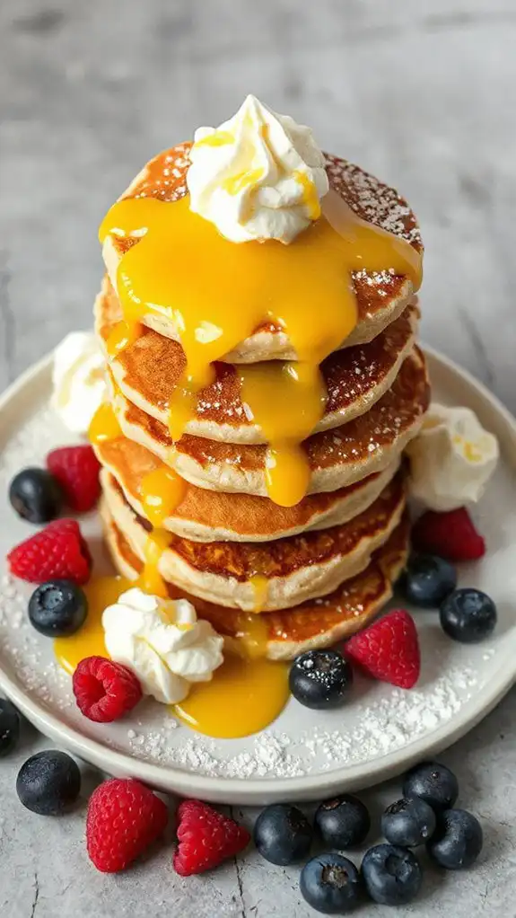 lemon infused fluffy pancakes
