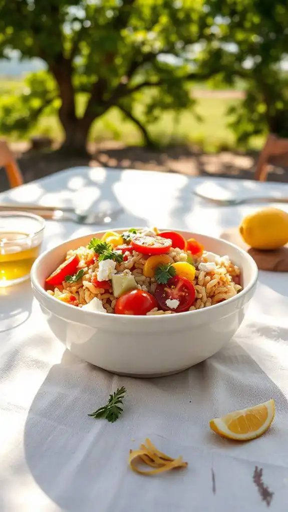 lemon infused orzo pasta salad