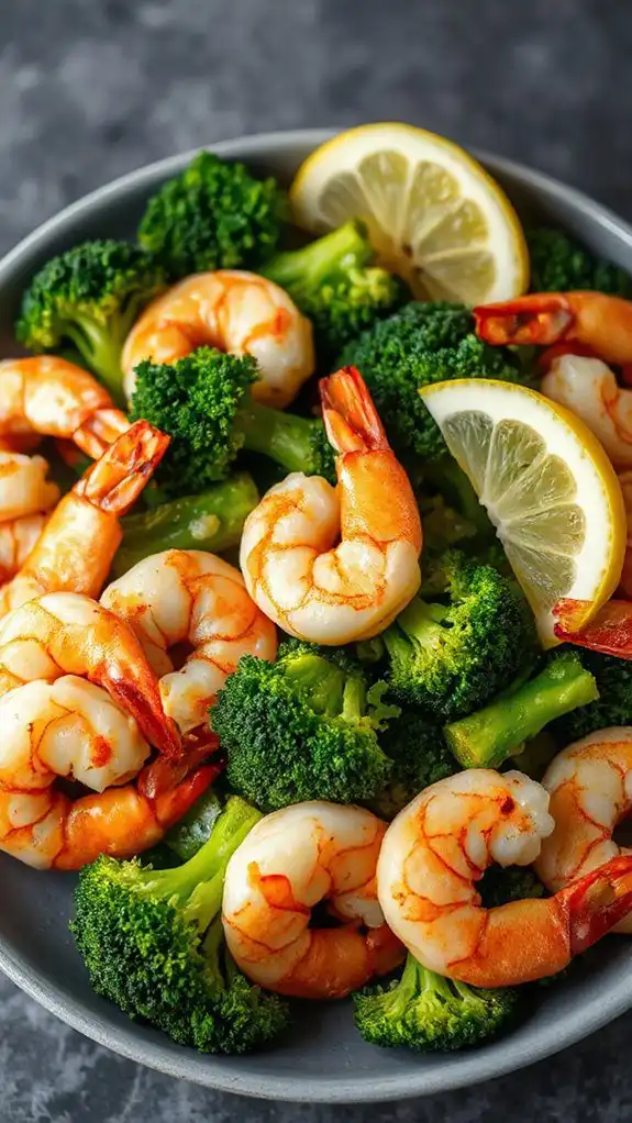 lemon infused shrimp broccoli dish