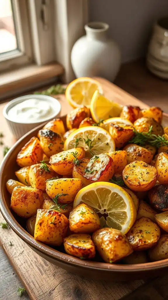 lemon oregano roasted potatoes