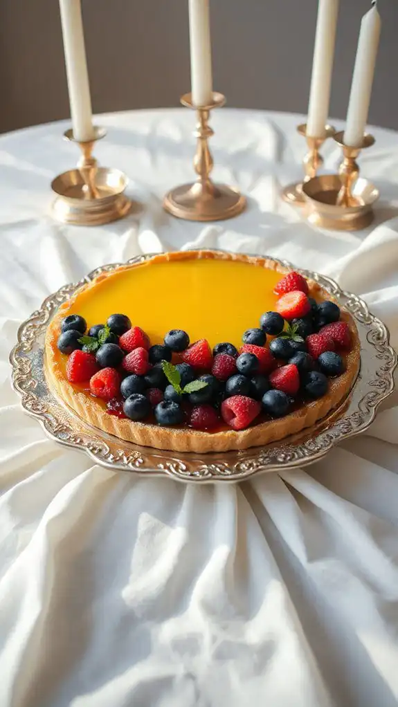 lemon tart berry compote