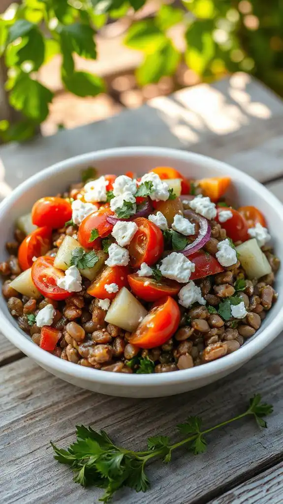 lentil salad with feta