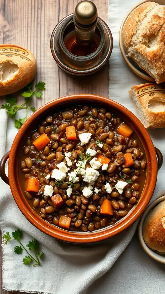 lentil stew with feta
