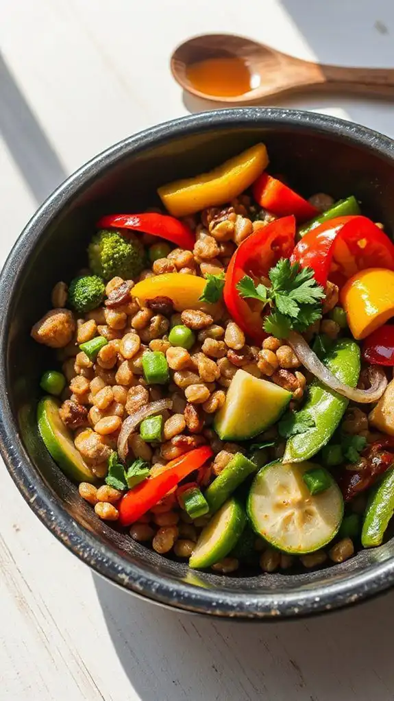lentil vegetable dish preparation
