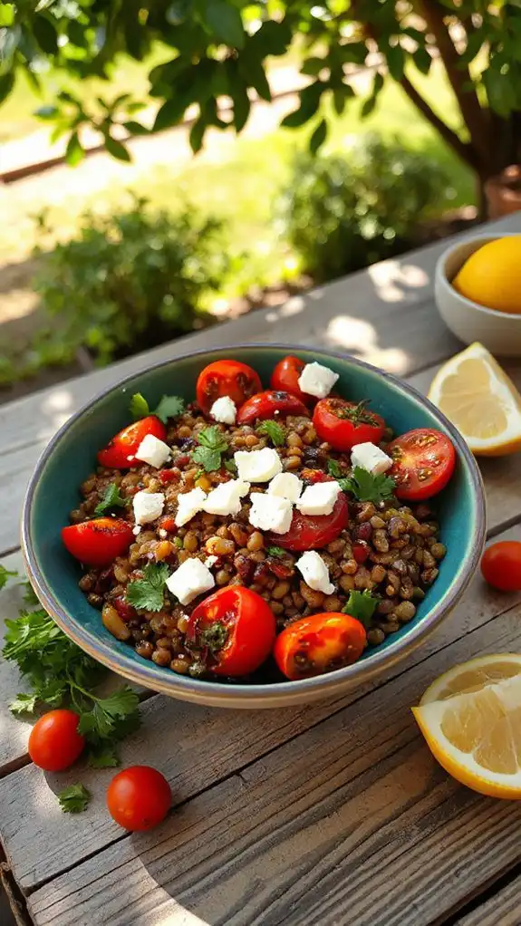 lentils with roasted peppers