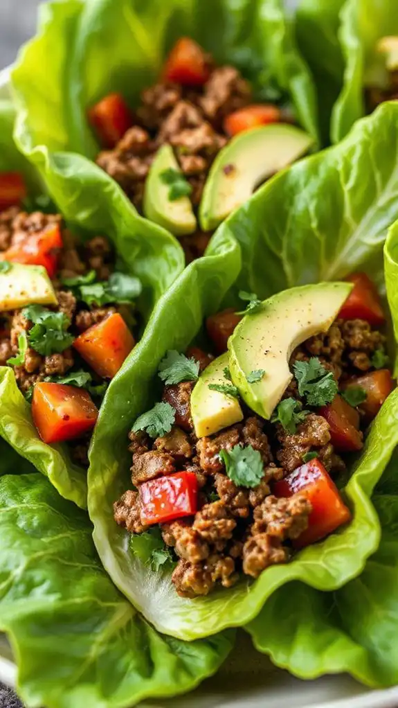 lettuce wrapped beef tacos