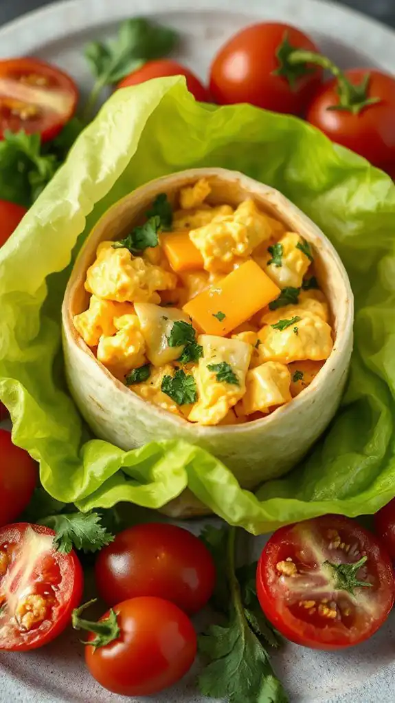lettuce wrapped egg cheese burrito