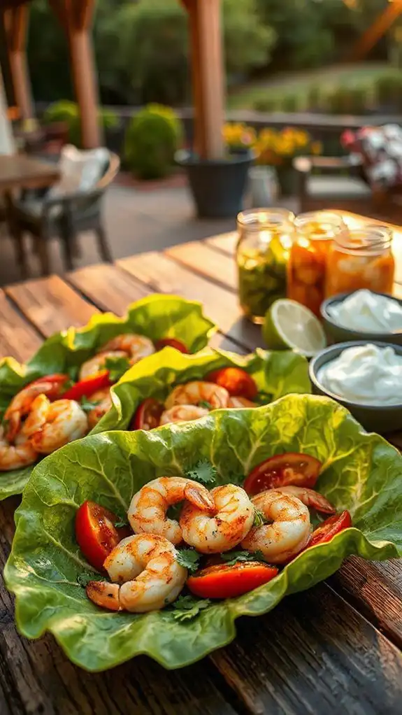 lettuce wrapped shrimp tacos