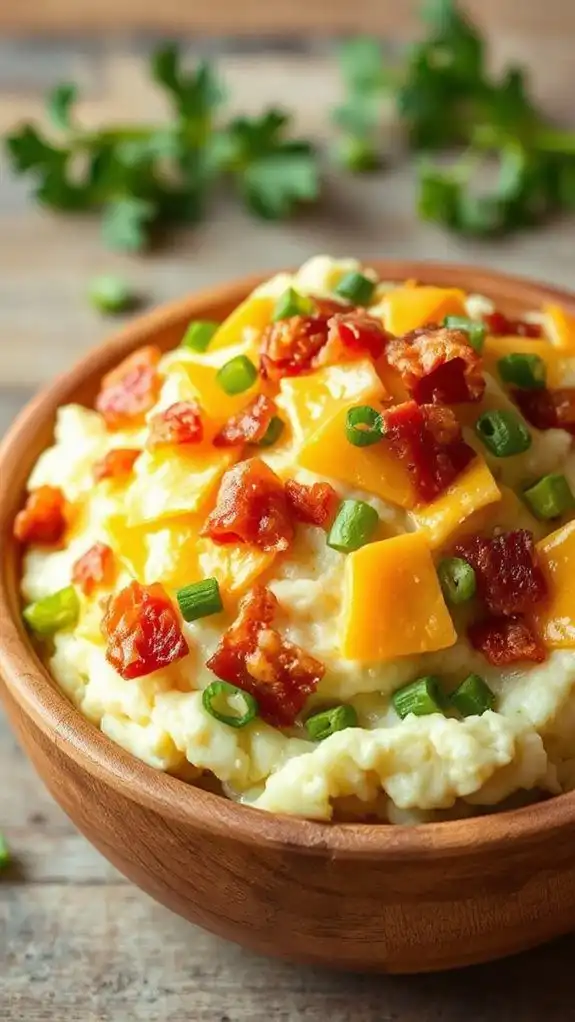 loaded potato toppings included