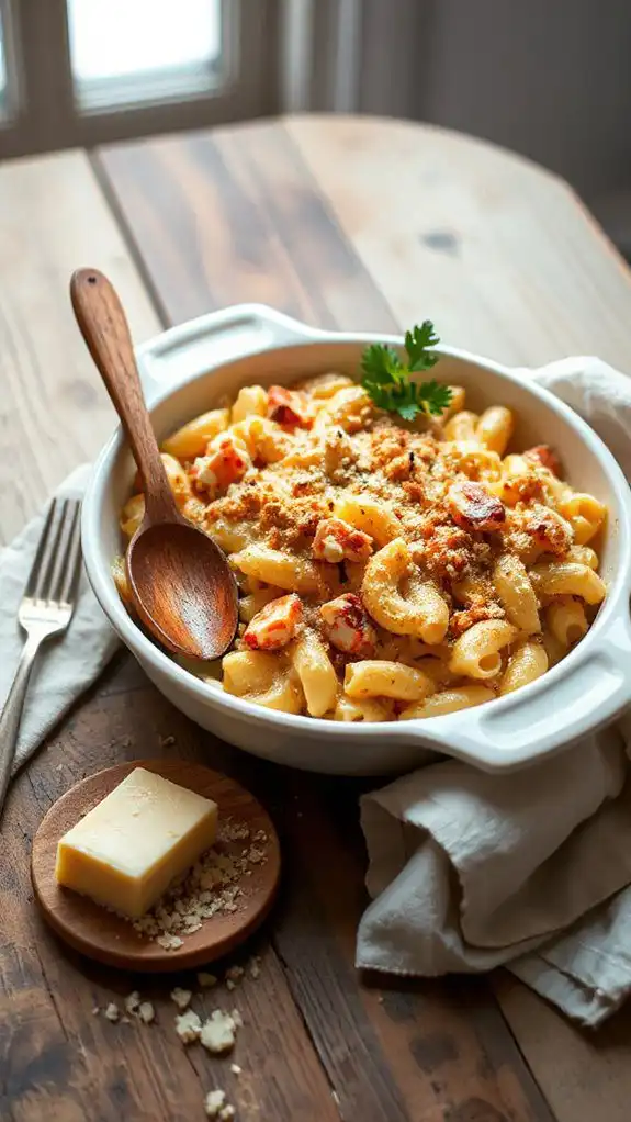 lobster infused gourmet mac and cheese