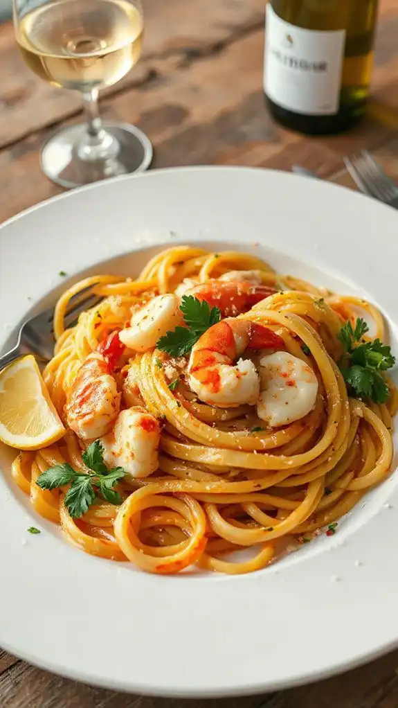 lobster linguine with garlic