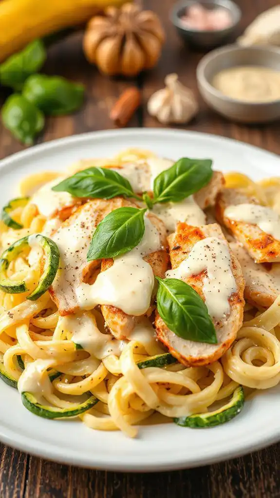 low carb zucchini pasta dish