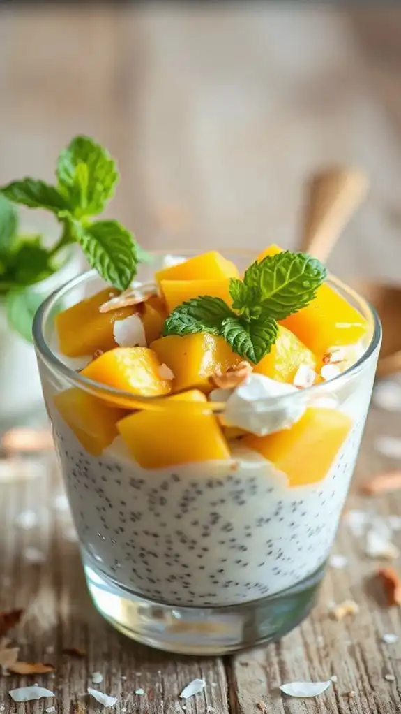 mango coconut chia dessert